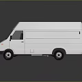 Modern White Commercial Van 3D Rendered Design With Reflective Surface