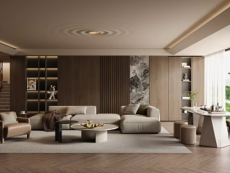 Light Luxury Italian Home Living Room Sofa Coffee Table Combination Mother and Mother Coffee Table Decorative Cabinet Leisure Sofa Chair Marble Tea Table Chair Tea Set Stairs Large Flat Floor 3d model