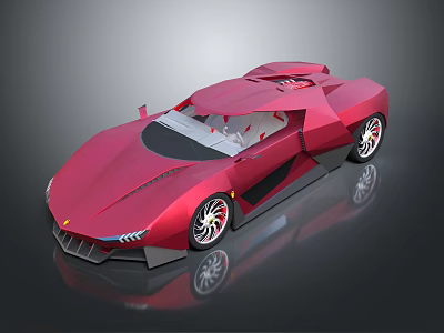 Red Sports Car Featuring Futuristic Aerodynamic Design Unique Exterior And Sleek Wheels 3d model
