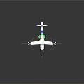 Advanced Modern White Green Blue Electric Aircraft With Four Propellers Design
