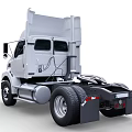 White Freightliner Semi Truck Front View With Cab Design And Details