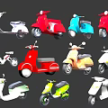 Assorted Colorful Vintage And Modern Scooter Models With Diverse Design Styles