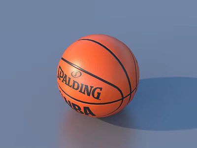 Spalding FIBA Orange Basketball With Black Lines For Home Sports Use 3d model