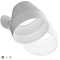 Sleek Modern White Wall Lamp With Double Layered Circular Shade Design 3d model