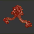 Decorative Golden Metal Furniture Leg With Intricate Carved Design For Home Decor