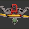 Colorful Toy Aircraft With Red Yellow Flame Design Green Light And Mechanical Parts