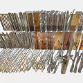 Stone And Wood Decorative Fence Planks With Natural Branches And Craft Materials