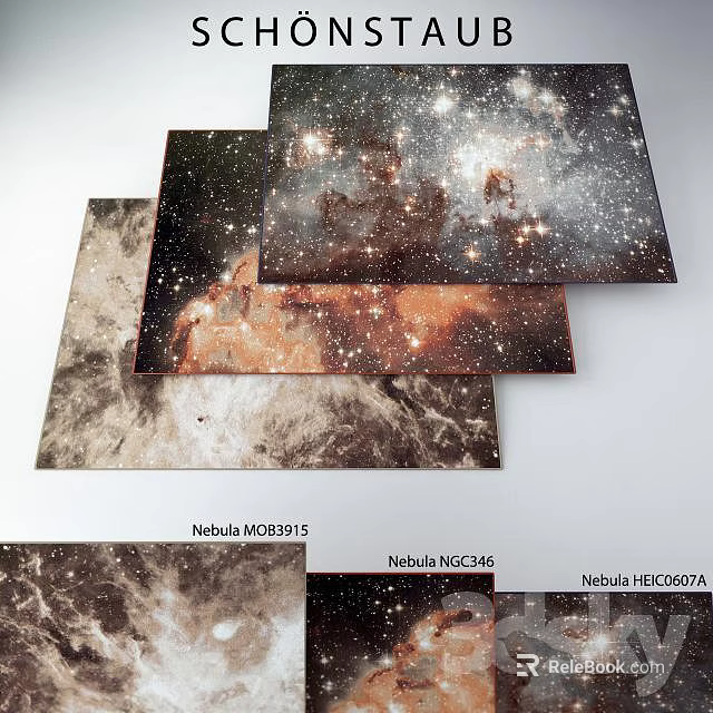 Square Rugs With Starry Nebula Pattern And Cosmic Design For Home Decor 3d model 