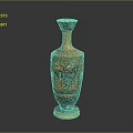 Ancient Greek Style Carved Vase With Figures Animals And Orange Black Design