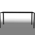 Modern Black Dining Table with Sleek Rectangular Top and Four Straight Legs Minimalist Design 3d model