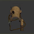 Vintage Copper Diving Helmet Retro Fashion Clothing Accessory With Glass Visor