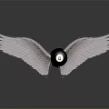 Decorative Wall Decor With 8 Ball And Angelic Wings Art Piece