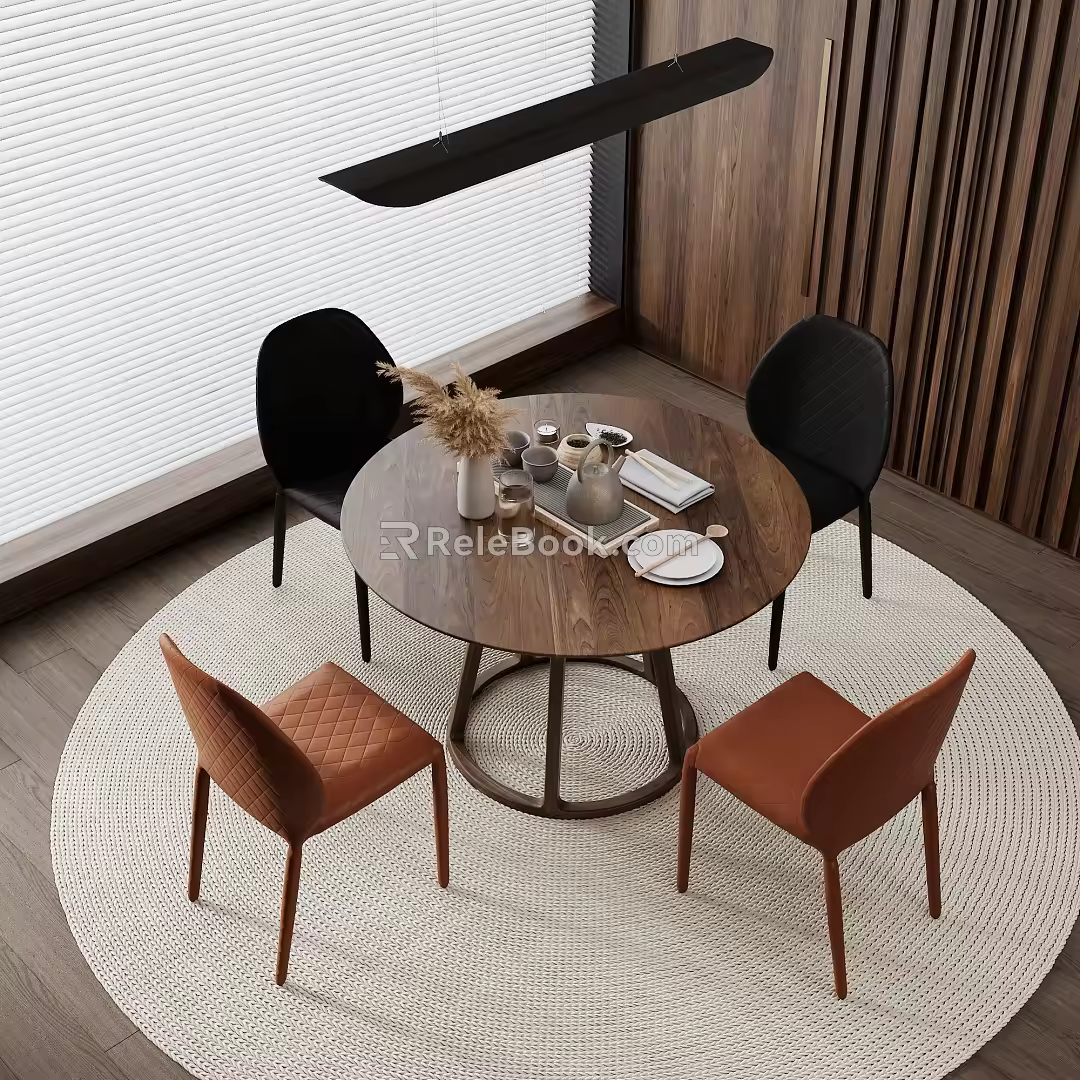 Modern table and chair combination 3d model