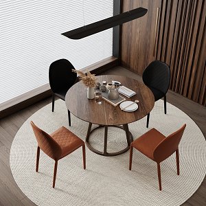 Modern table and chair combination 3d model