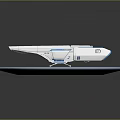 Futuristic Spacecraft Concept With Blue Silver Design On Circular Display Platform