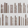 Various Decorative Wooden Railing Balusters with Classic and Modern Design Styles