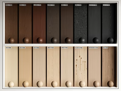 Wooden Wall Panels With Various Colors And Wood Grain Sample 3d model