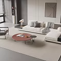 Sofa Coffee Table Combination Multi-person Sofa Coffee Table Single Casual Chair Lazy Sofa Metal Floor Lamp Side Table Jewelry Ornaments 3d model