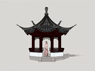 Chinese style pavilion classical pavilion 3d model