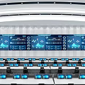 Modern Control Room Interior With Multiple Monitoring Screens Control Desks And Equipment