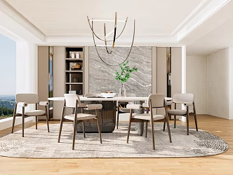 Light Luxury Restaurant Simple Dining Table 3d model