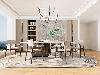 Light Luxury Restaurant Simple Dining Table 3d model