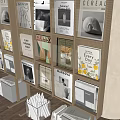 Books And Magazines Collection On Wooden Shelf With Various Cover Designs
