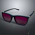 Stylish Jewelry Sunglasses With Dark Blue Frame Pink Gradient Lenses And Gold Accents