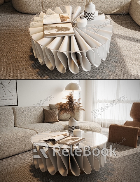 Special-shaped glass coffee table model