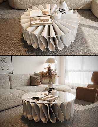 Special-shaped glass coffee table 3d model