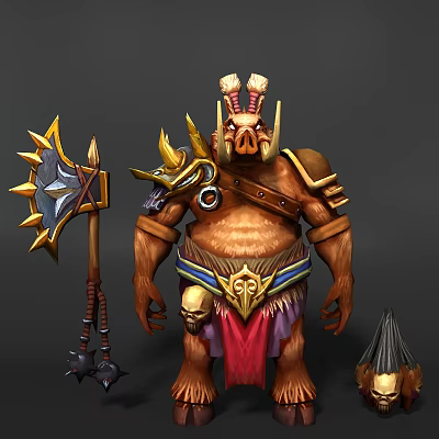 Modern game character Lao pig 3d model