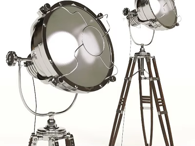 Vintage Metal Floor Lamps With Tripod Base And Round Shade For Living Room Decorative Lighting 3d model