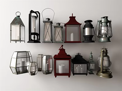 American candlestick lamp 3d model