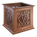 Wooden Garden Ornament With Intricate Carved Patterns And Lattice Design For Outdoor Decorative