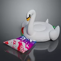 Kids Swan Inflatable Float With Colorful Floral Pattern Bag For Summer Play