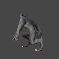 Fierce Wolf Like Game and Movie Character 3D Model with Sharp Fangs and Claws