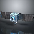 Advanced Satellite Spacecraft Design Featuring Solar Panels And Communication Antenna Module 3d model