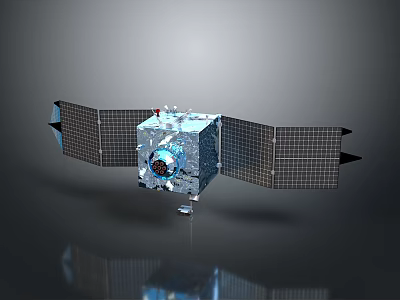 Advanced Satellite Spacecraft Design Featuring Solar Panels And Communication Antenna Module 3d model