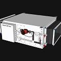 White Commercial Air Conditioner Fan With Modern Design And Visible Red Motor Components