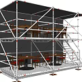 Industrial Scaffolding Construction Equipment Featuring Stable Multi Level Platforms And Support System