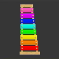 Colorful Xylophone Musical Instrument With Wooden Frame And Bright Colored Keys