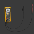 Industrial Digital Multimeter With Yellow Casing Screen Showing 55.0 Reading And Black Red Test Probes