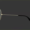 Ray Ban Sunglasses With Gold Frame Blue Lenses And Black Temples Reflective Surface