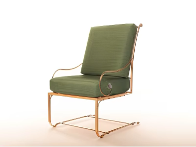 Green Upholstered Sofa Stool With Modern Metal Frame And Comfortable Cushioned Seat 3d model