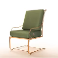 Green Upholstered Sofa Stool With Modern Metal Frame And Comfortable Cushioned Seat