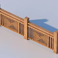 Wooden Railing With Intricate Carved Patterns And Sturdy Posts For Outdoor Spaces
