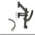 Sturdy Industrial Mechanical Arm Support With Black Cables And Curved Metal Parts