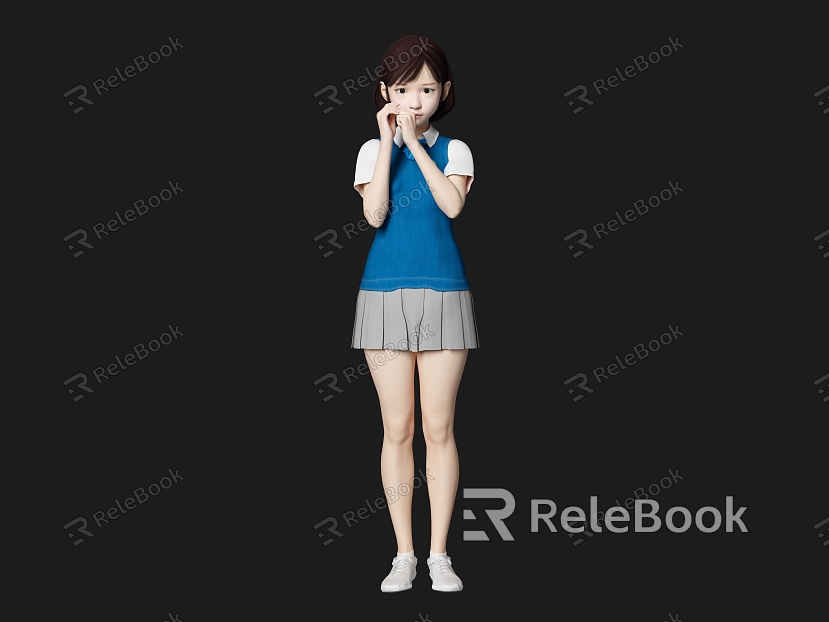 student figure primary school student girl girl child model