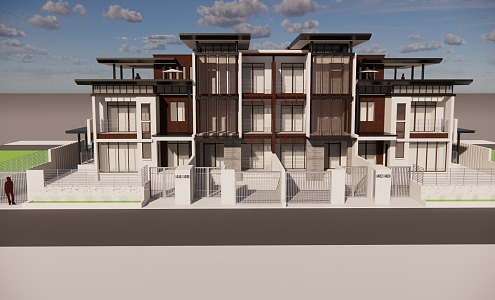 New Chinese townhouse SU model 3d model