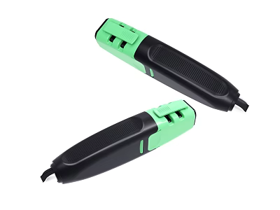 Two Green and Black Pens With Ergonomic Design And Smooth Grip Surface Features 3d model